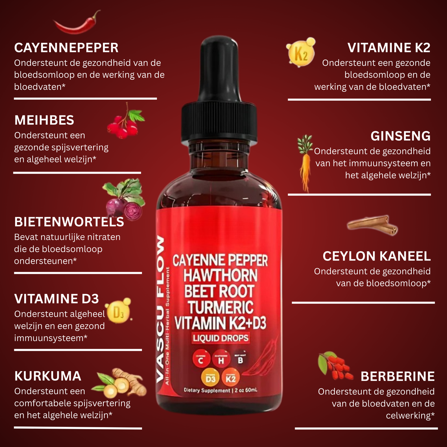 VascuFlow™ - Cayennepeper Vloeibare Druppels