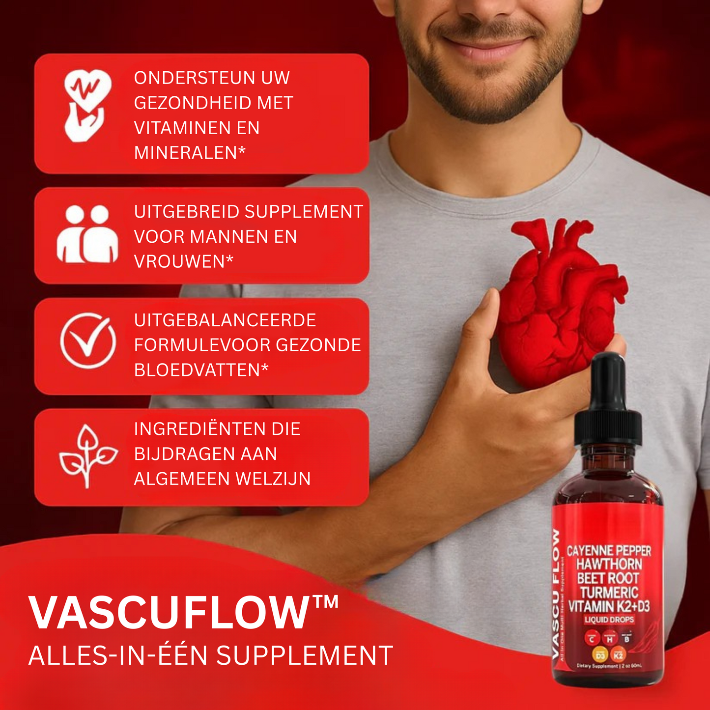 VascuFlow™ - Cayennepeper Vloeibare Druppels